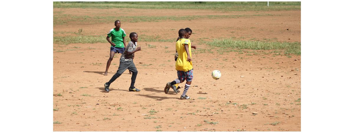 Children playing football