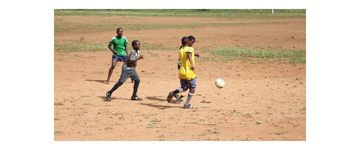 Children playing football