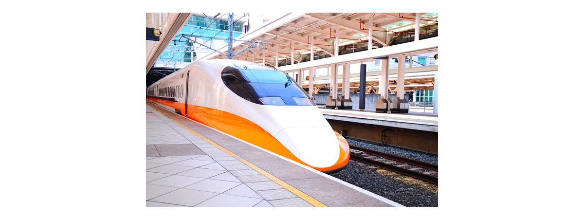 high speed train and station