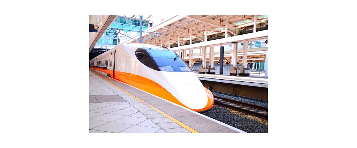 high speed train and station