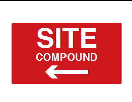 Site Compound Arrow Left Sign - PVC