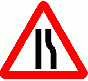 Road Narrows Right Q-Sign | 750mm Triangle