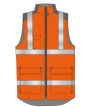 Hi Vis Body Warmer Orange - Printed White Horse Contractors Logo on Rear 