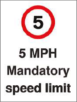  5 MPH Mandatory Speed Limit Sign - PVC