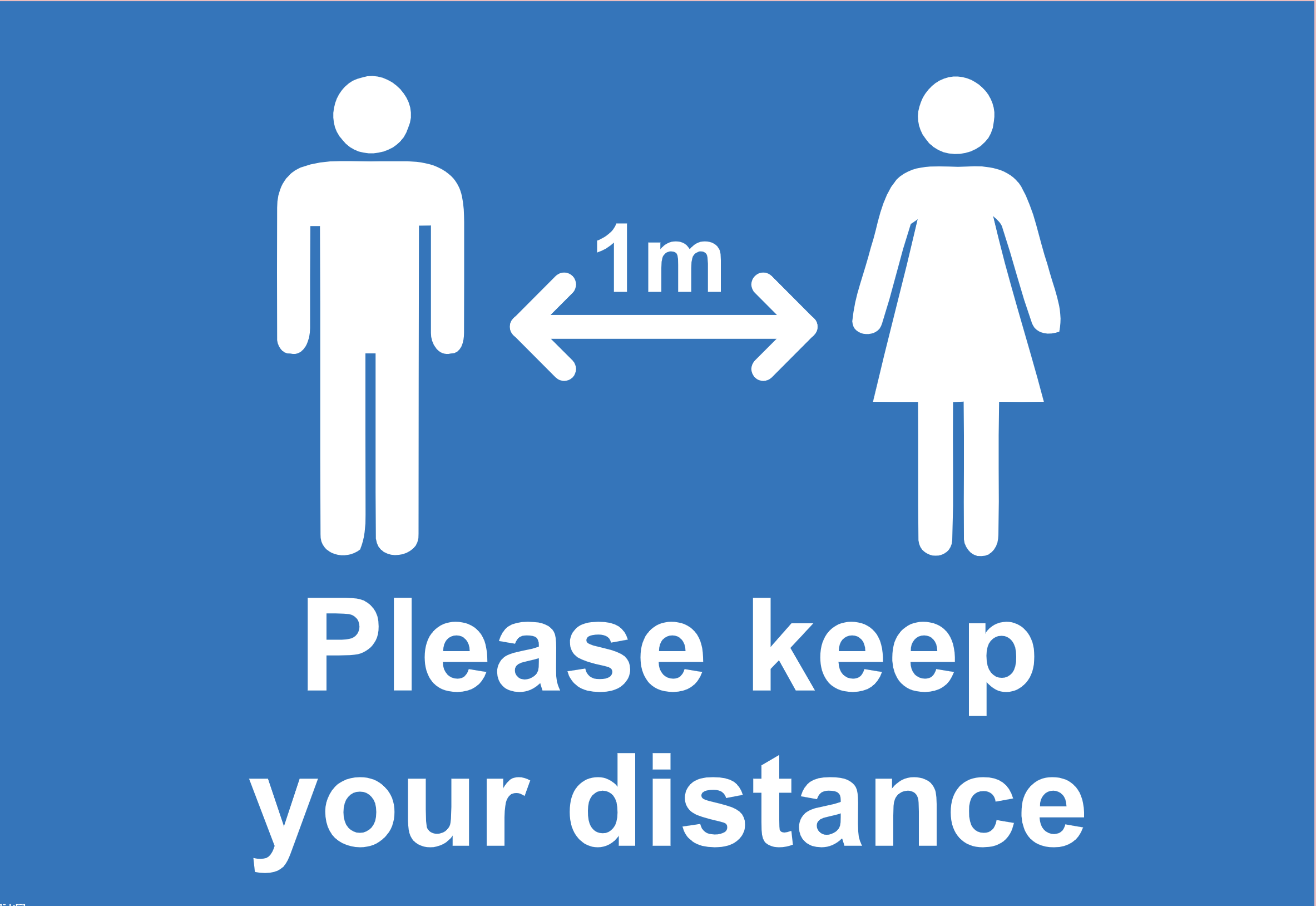 CV8439SA3 | Please Keep Your Distance Floor Sticker | CMT Group UK