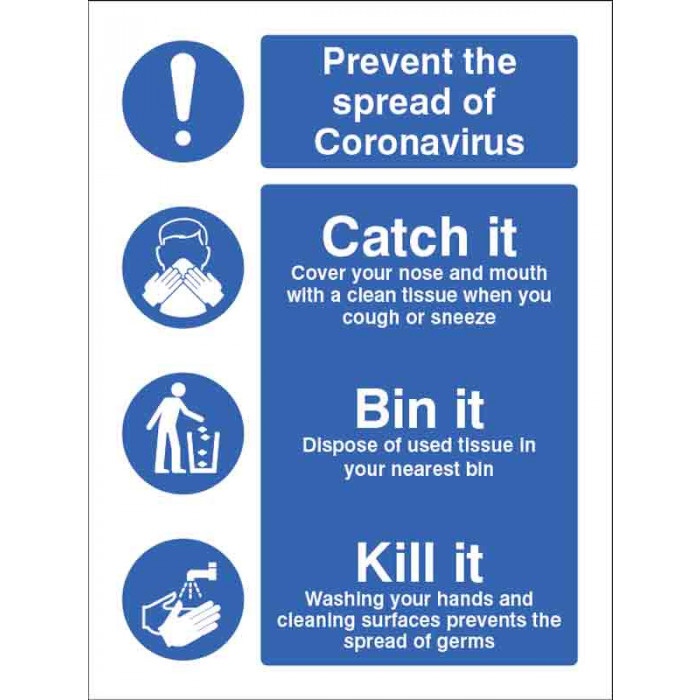 Prevent the spread of Coronavirus Sign