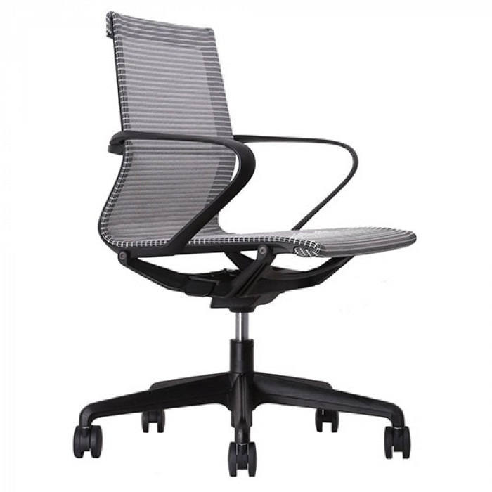Flight Meeting Chair, Grey mesh / black frame, executive furniture - EXFMCGB