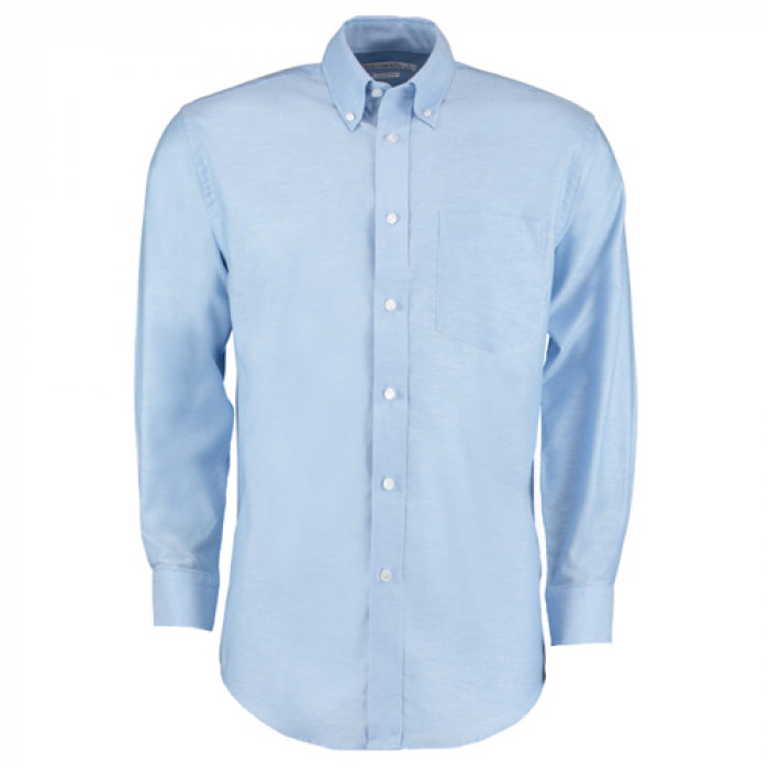 Kustom Kit Premium Oxford Long Sleeve Shirt Sky Blue - Size 14