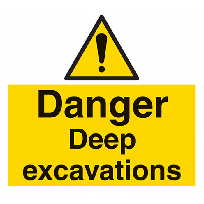 A3 Correx 4mm Sign - "Danger Deep Excavation"