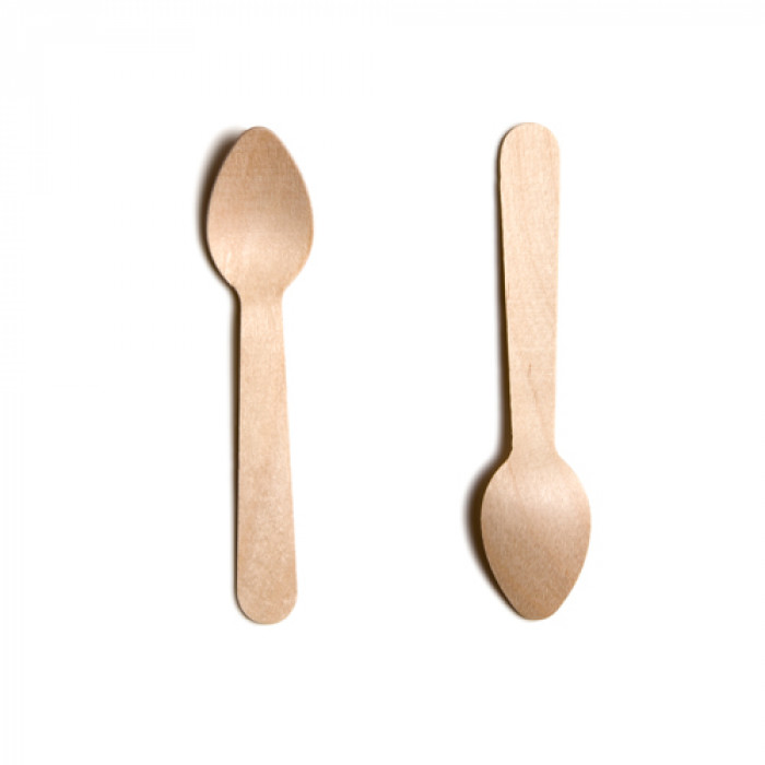 Birchwood Dessert Spoons, L155mm/ (6.1"), Eco-friendly, Modern design, Pack Size: 100