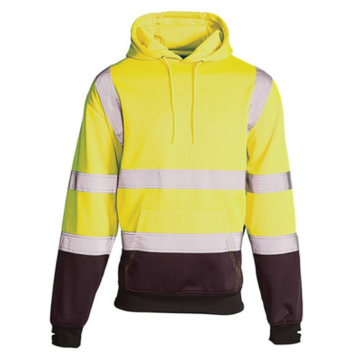 Hi Vis Two Toned Hooded Sweater Yellow/Navy 