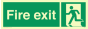 PVC Photoluminescent Sign - 300mm x 100mm - Fire exit emergency exit sign with running man facing left