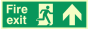 PVC Photoluminescent Sign - 300mm x 100mm - Fire exit arrow up
