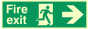 PVC Photoluminescent Sign - 450mm x 150mm - Fire exit right