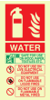 PVC Photoluminescent Sign - 100mm x 200mm - Water fire extinguisher sign instructions for use