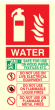 Vinyl Photoluminescent Sticker - 100mm x 200mm - Water fire extinguisher sign instructions for use