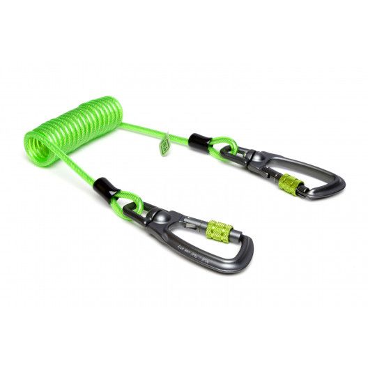NLG Coiled Lanyard, with Carabina Clips (Green) | CMT Group
