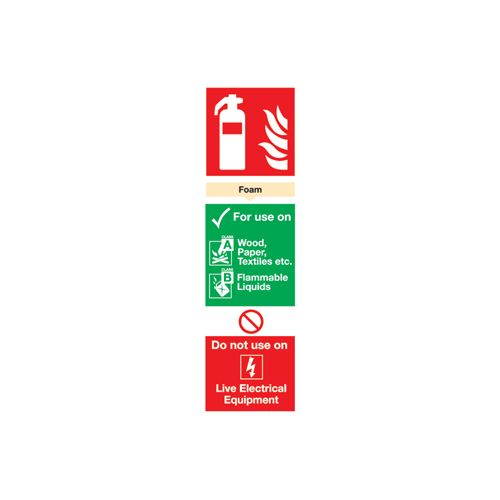 Site Safety Fire Extinguisher Sign | Foam Fire Extinguisher Sign with Instructions | CMT Group UK