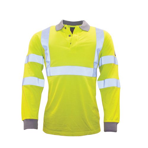 Hi Vis Modaflame Long Sleeved Polo Shirt