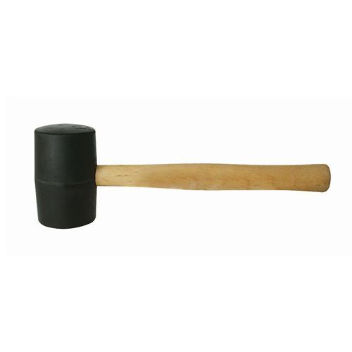 32oz Rubber Mallet Black - Wooden Handle