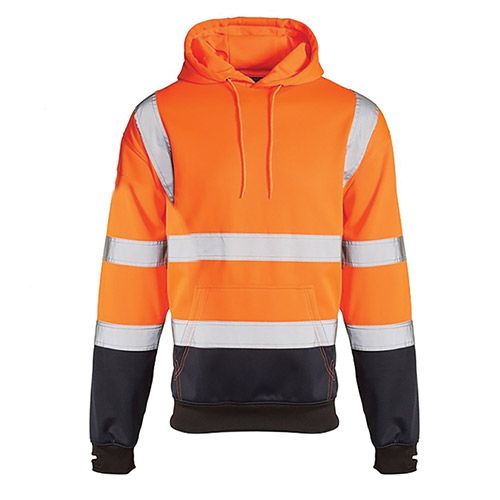 Hi Vis Two Toned Hooded Sweater Orange/Navy