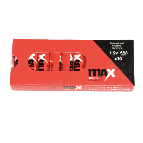 PROAA10 | MAX Alkaline Batteries | 1.5V | Battery Pack Front | CMT Group UK