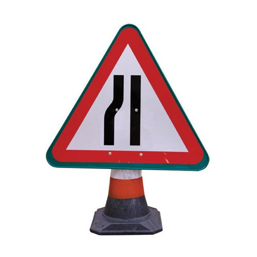 Cone Sign - Road Narrows Left