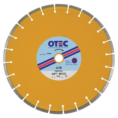 Brick Cutting Diamond Blade – Premium – Soft Brick – 9mm Segment – 350x25mm – OTEC W19B for professional masonry floor saw use | CMT Group