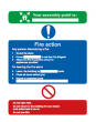3 Section Fire Action Instructions Safety Sign - PVC