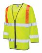 3/4 Sleeve Hi Vis Yellow Vest with Orange Braces 