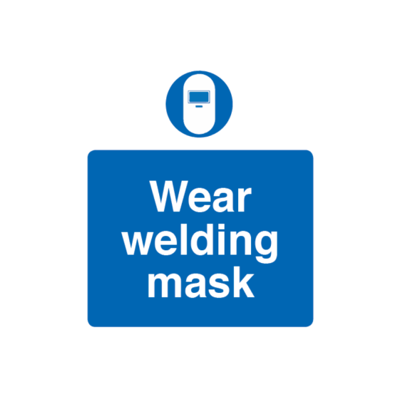 Site Safety Sign - 3mm Correx - Wear welding mask - 420x594mm (A2)