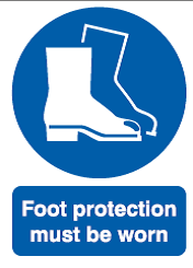 Foot Protection Must Be Worn Sign - PVC