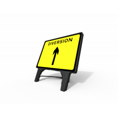 Diversion Traffic Straight Ahead Arrow Q-Sign | 1050x750mm Rectangle