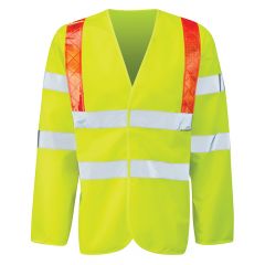 Long Sleeved Hi Vis Vest With Orange Brace