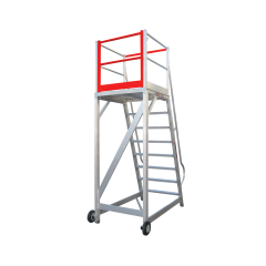 SAFESMART A Frame Aviation Platform-Heavy Duty 5 Step-1400mm-450mm x450mm Platform Complete with Wheels, Handles and Rubber Buffers