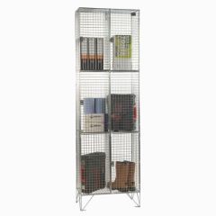 Three Door Folding Wire Mesh Locker – Nest of 2 – 1974x610mm – Ventilated BZP Steel six compartment locker storing PPE equipment and work boots | CMT Group