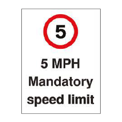  5 MPH Mandatory Speed Limit Sign - PVC