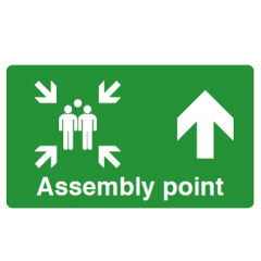 Assembly Point Arrow Up Safety Sign - PVC