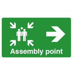  Assembly Point Arrow Right Safety Sign - PVC