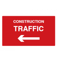 Construction Traffic Arrow Left Sign - PVC
