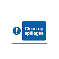 Clean Up Spillages Sign - PVC