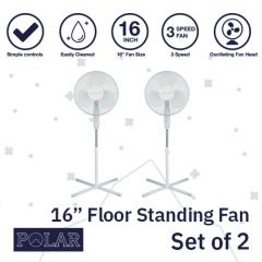 16" Floor Standing Fan 240V - PACK OF 2