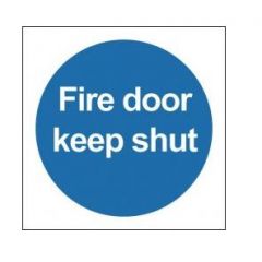 Safety Sign | Fire Door Keep Shut | Blue background White letters | CMT Group UK