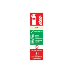 Site Safety Fire Extinguisher Sign | Foam Fire Extinguisher Sign with Instructions | CMT Group UK