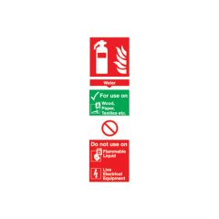 Site Safety Fire Extinguisher Sign | Water Fire Extinguisher Sign with Instructions and Symbols | CMT Group UK