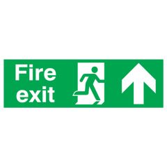 Site Safety Fire Door Sign | Green Fire Exit Sign Upward Arrow | CMT Group UK
