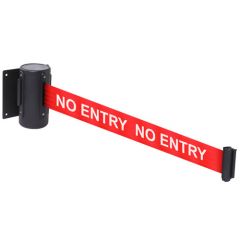 Retractable tape barriers - Red tape: NO ENTRY