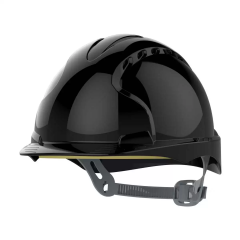 JSP EVO3 Slip Ratchet Safety Helmet Mid Peak - Black