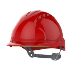 JSP EVO®2 Red Slip Ratchet Vented Safety Helmet Mid Peak
