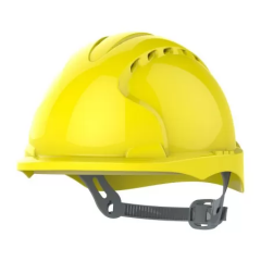JSP EVO3 Safety Helmet Slip Ratchet Micro Peak -  Yellow